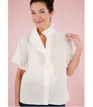 Abbey Glass Abbey Glass Sadie Top in White Linen