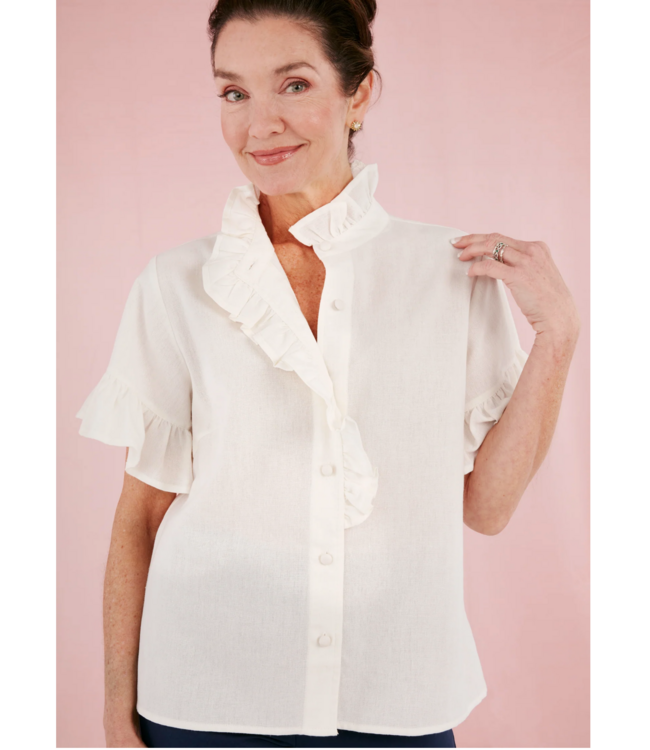 Abbey Glass Sadie Top in White Linen