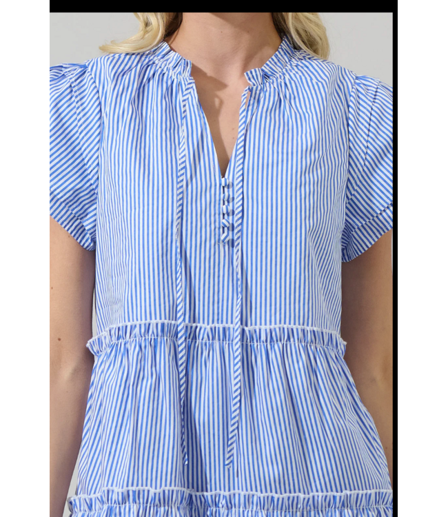 Sugarlips Sherah Striped Empire Tiered Mini Dress- STD14062PC