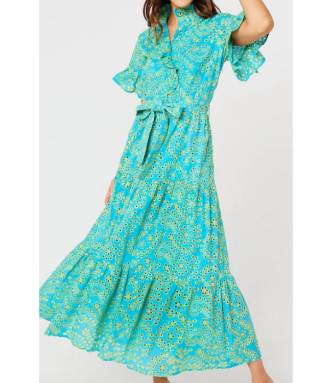Abbey Glass-Sadie Dress-Teal and Chartreuse Jasmine Eyelet-#1096SS26TLL