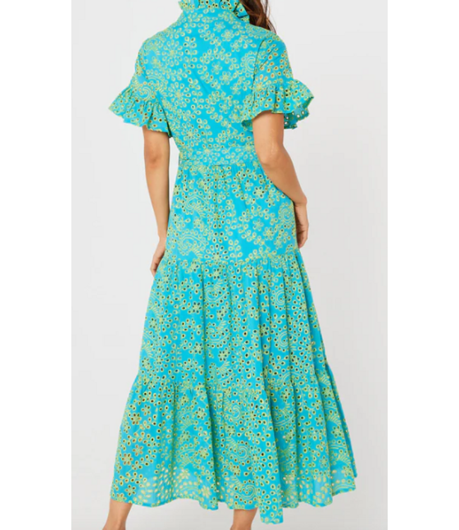 Abbey Glass-Sadie Dress-Teal and Chartreuse Jasmine Eyelet-#1096SS26TLL