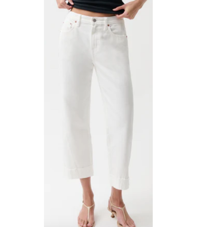 Pistola-Kacey Wide Leg Mid-Rise Cuffed Boyfriend Jeans-#P000116270