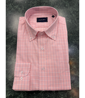 Hiltons Button Down Pink Check Shirt