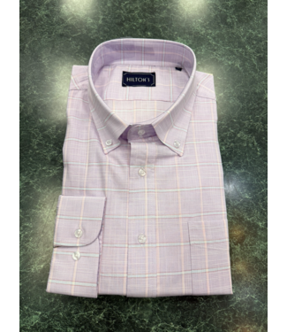 Hiltons Button Down Blue Windowpane Shirt