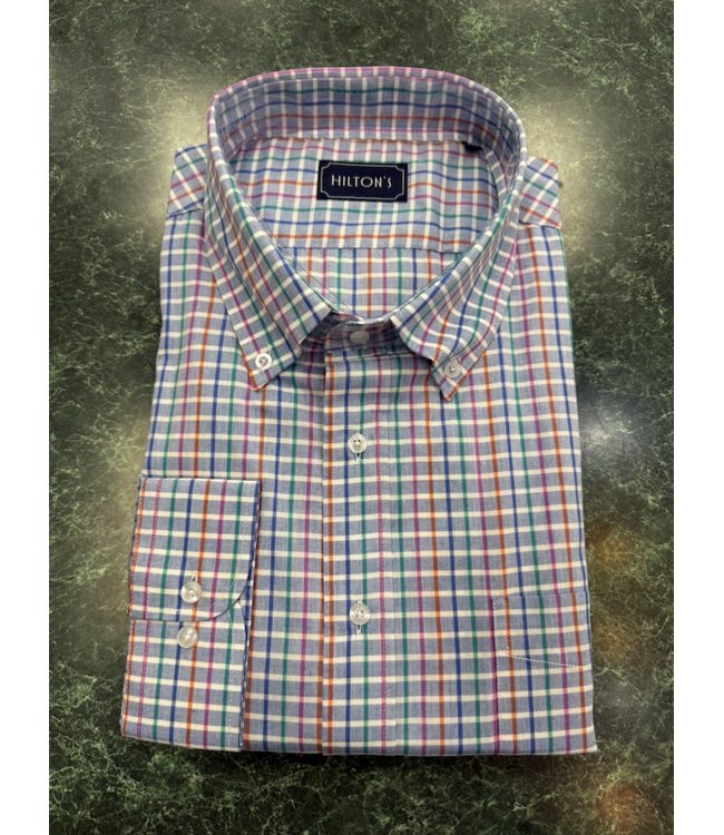Hiltons Button Down Blue/Multi Check Shirt