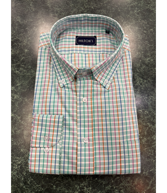 Hiltons Button Down White/Multi Check Shirt