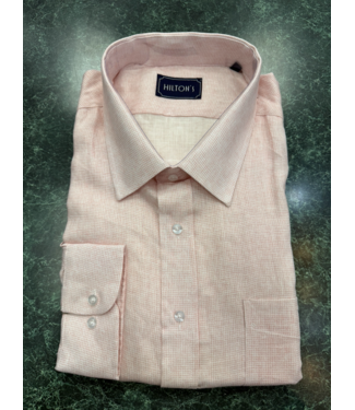 Hiltons Button Down Peach Micro Check Shirt