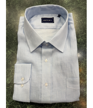 Hiltons Button Down Blue Linen Shirt