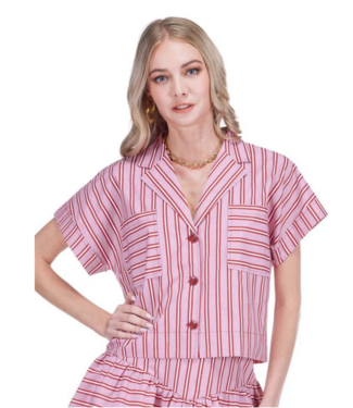 joyjoy Joy Joy Pocket Crop Blouse #2023