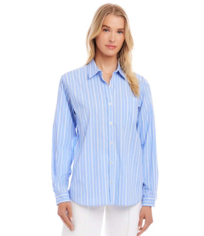 Karen Kane Long Sleeve Button-up Shirt #52100