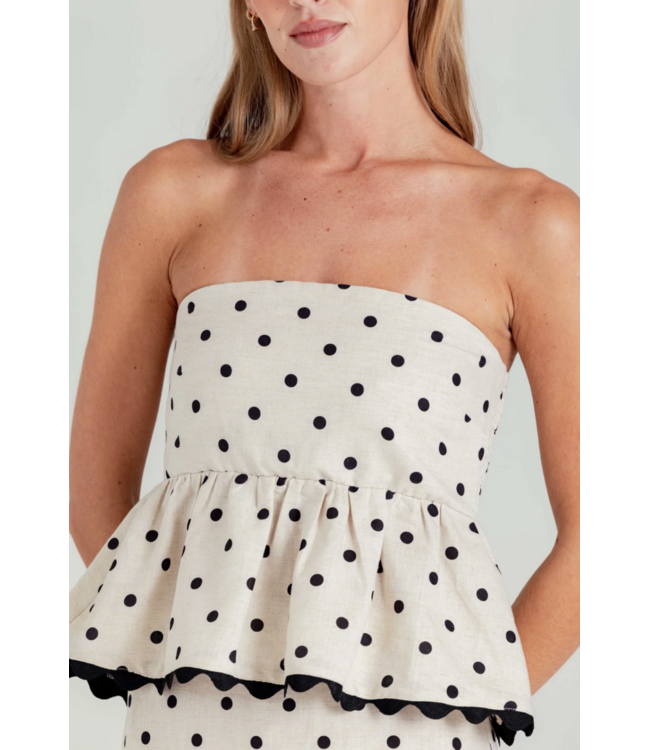 Sundays Polka Dot Davis Top #013