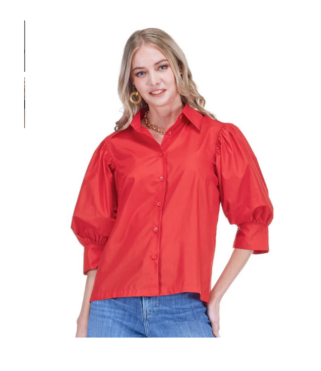 Jade Puff Sleeve Shirt #8023