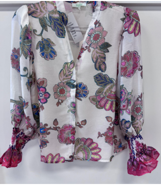 jade Jade Split V-neck Blouse #9987