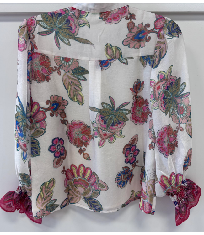 Jade Split V-neck Blouse #9987