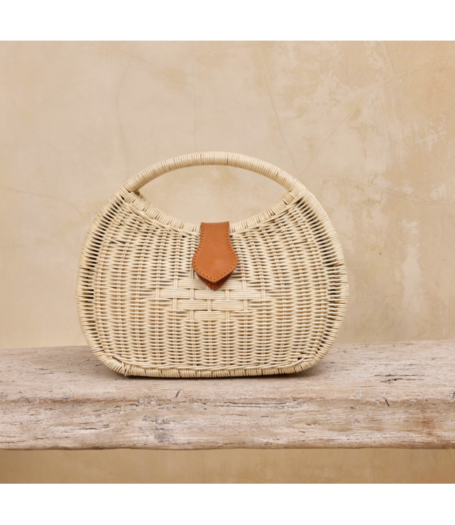 The Winding Road Ivory Rattan Eclipse Handbag