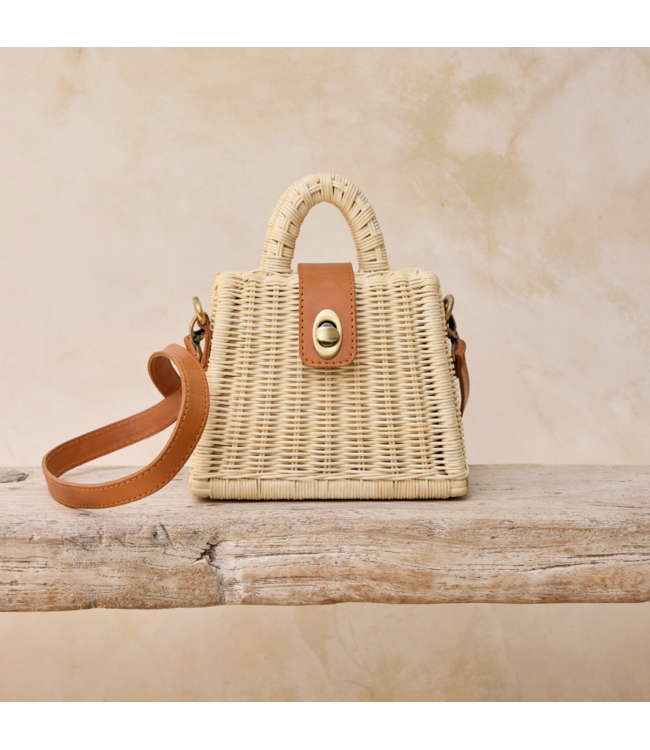 The Winding Road Ivory Rattan Petite Handbag