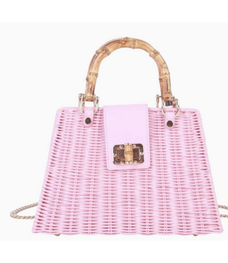 Lisi Lerch Birdie - Hand Woven with Bamboo Handle Light Pink