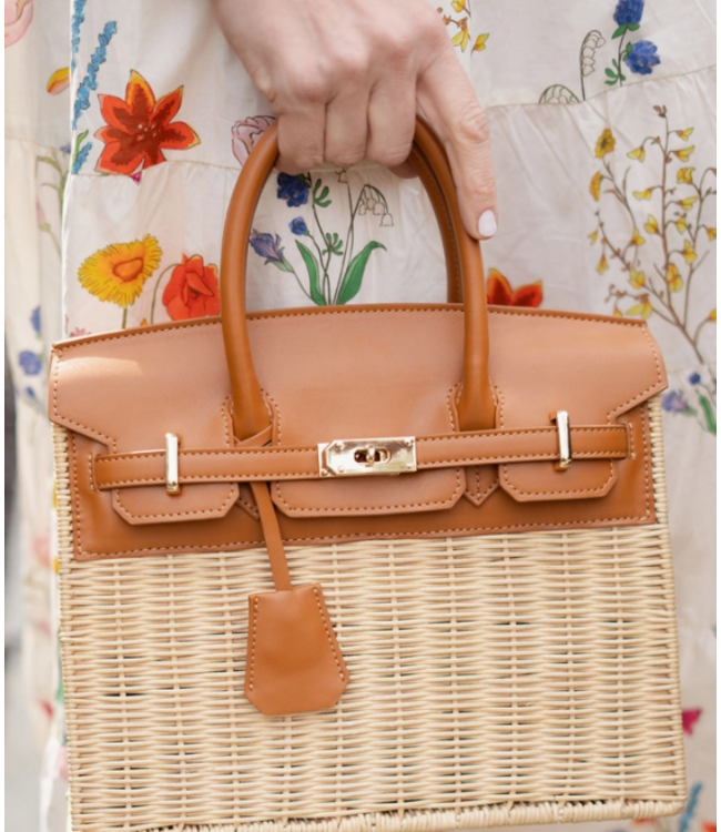 Lisi Lerch Margo Wicker Handbag - WS- Brown
