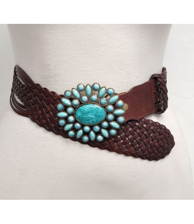 Axesoria West Hand Braided Leather Belt #12457