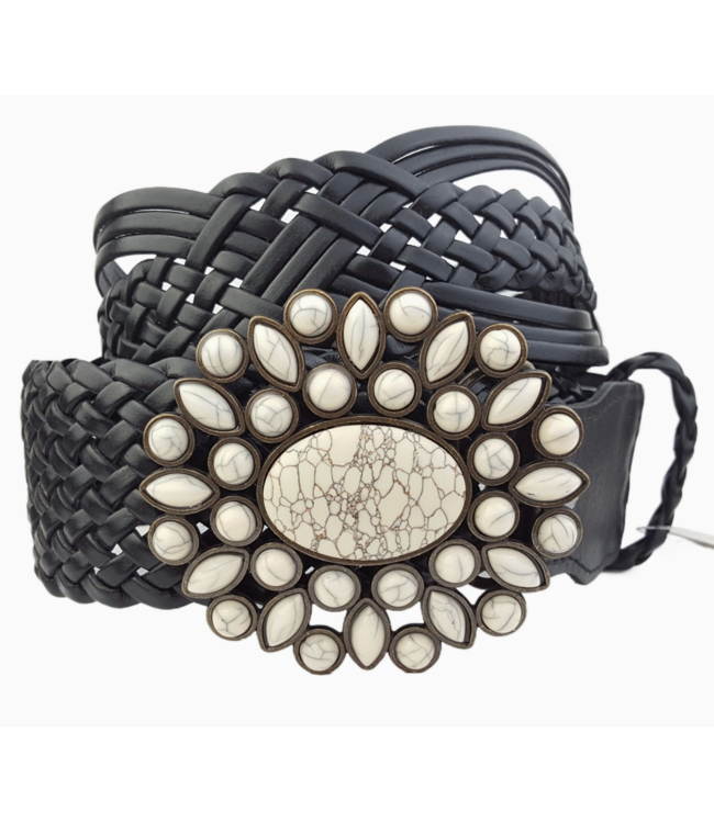 Axesoria West Hand Braided Leather Belt #12457