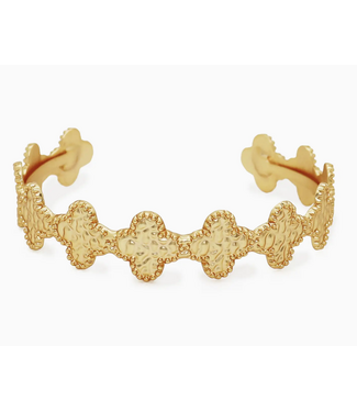 Karine Sultan Clover Motif Cuff Bracelet #78068