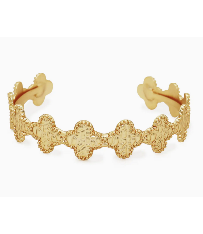 Karine Sultan Clover Motif Cuff Bracelet #78068
