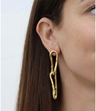 Karine Sultan Organic Link Drop Earrings #78073