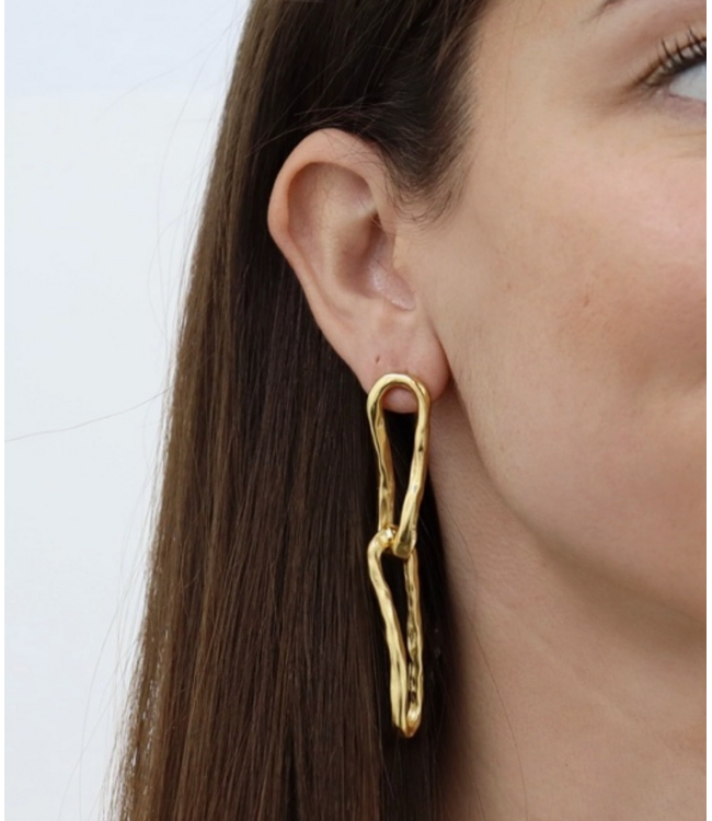 Karine Sultan Organic Link Drop Earrings #78073