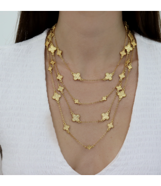 Karine Sultan Molten Clover Layered Necklace #78071