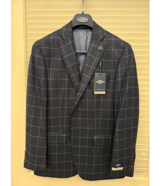 hart schafner marx Chicago Fit Navy Windowpane Sportcoat Z870135H0125