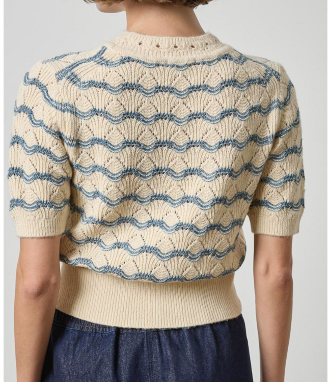 Lilla P Short Sleeve Multistitch Pullover Sweater #3590