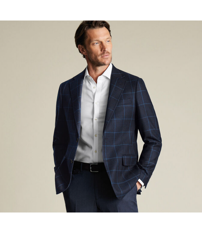 hart schafner marx HSM- Chicago Fit Navy Windowpane Sport Coat Z870135H0125