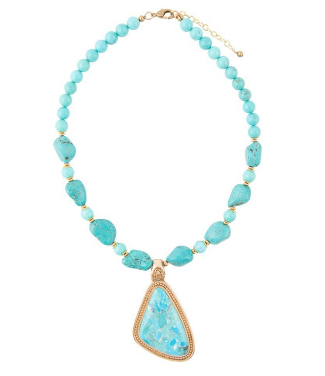 Barse Jewelry Triangle Golden Pendant Necklace #EXCLN11T01B