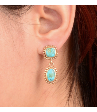 Barse Jewelry Barse Jewelry Double Drop Golden Earrings #POSHE10T01B