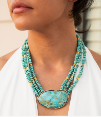 Barse Jewelry Barse Jewelry Golden Statement Necklace #REFIN18T01B