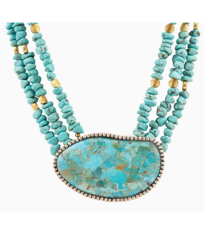 Barse Jewelry Golden Statement Necklace #REFIN18T01B