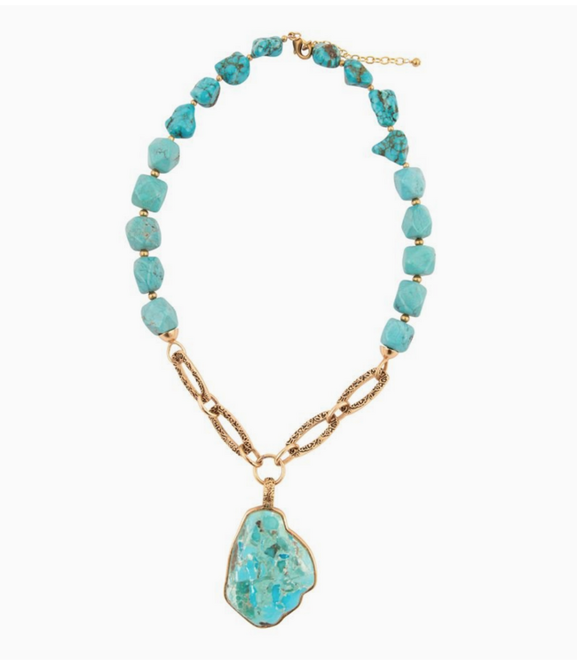 Barse Jewelry Golden Links Statement Necklace #TULMN02MUB