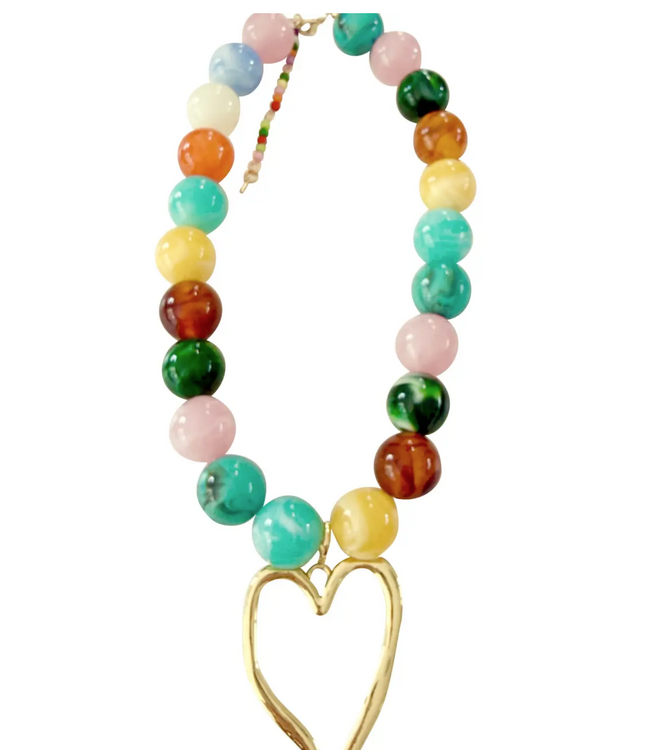 Gemelli Davis Chunky Beaded Heart Necklace