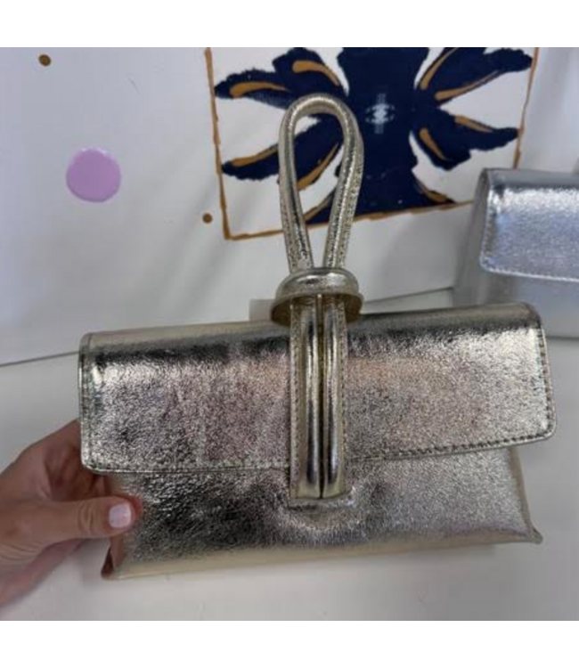 Jijou Capri Betty Italian Metallic Leather Crossbody Bag