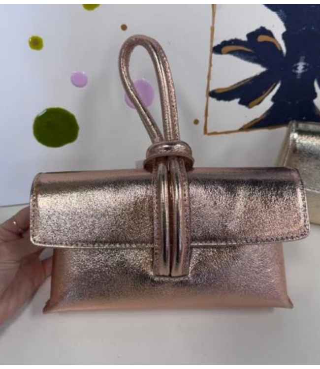 Jijou Capri Betty Italian Metallic Leather Crossbody Bag