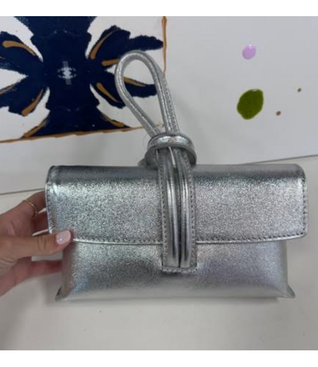 Jijou Capri Betty Italian Metallic Leather Crossbody Bag