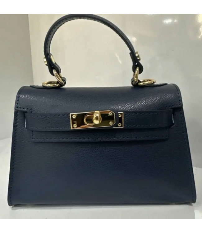 Jijou Capri Melna Small Italian Leather Structured Bag