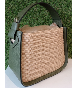 Jijou Capri Jijou Capri Zazi Raffia & Leather Handbag