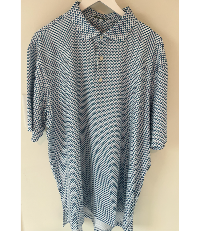 Gen Teal Blue Horizon Agave Printed Performance Polo # 4440323