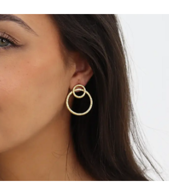 Karine Sultan-Double Frontal Hoop Earring-#67064