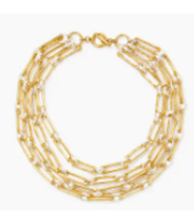 Karine Sultan-Two Tone Link Necklace-#56015