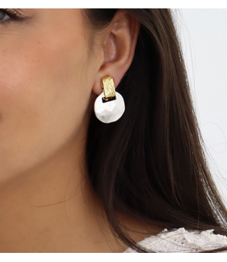 Karine Sultan Two-Tone Short Drop Clip Earrings #67110