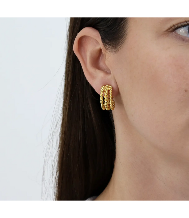 Karine Sultan Twisted Rop Clip On Hoops #78014
