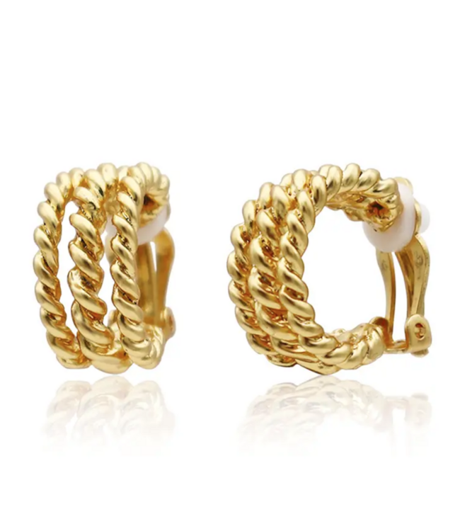 Karine Sultan Twisted Rop Clip On Hoops #78014