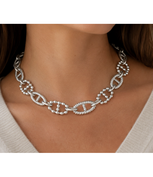 Karine Sultan Sculpted Link Necklace #67088